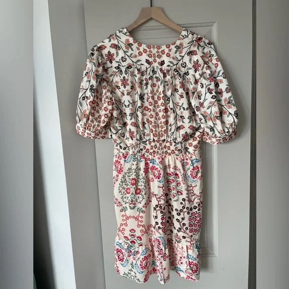 BA&SH Ganiela Mixed-Print Floral Button-front Mini Dress - Picture 8 of 12